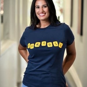 Blue Living In Purpose ,Women tee
